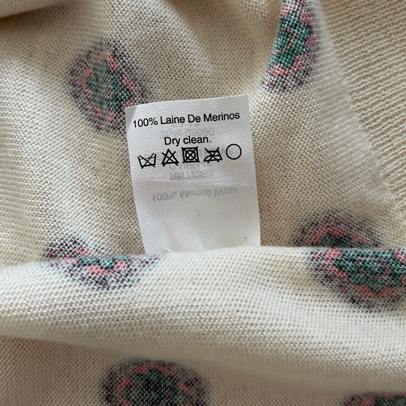 J. Crew Cream Sweater with Black and Red Pattern - Picture 10 of 10